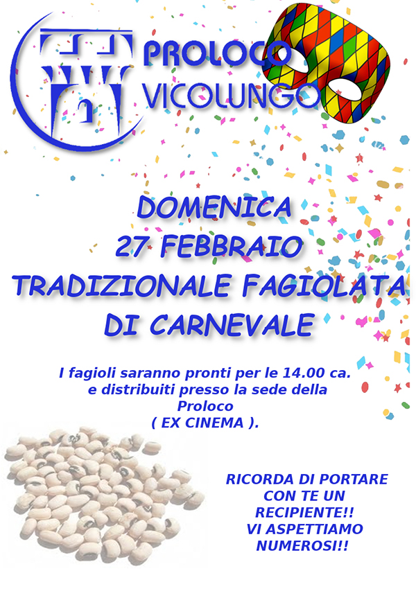 Tradizionale fagiolata di Carnevale 2022